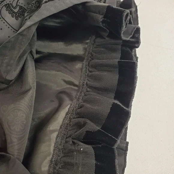 Apt 9 Womens Velvet Burnout Fairy Grunge Whimsigoth Skirt Size 4 Black Romantic - Picture 9 of 12